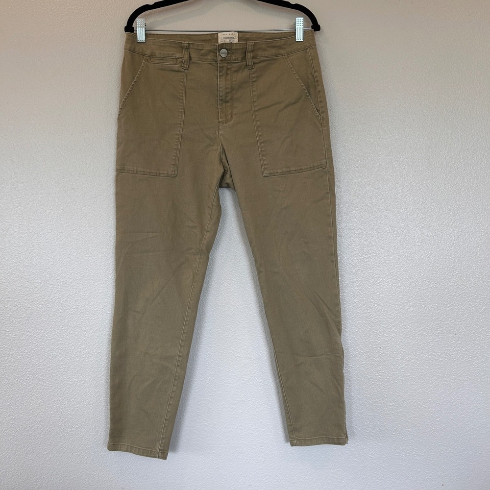 Sanctuary Standard Surplus Utility Pants Tan Ankle Zip Slim Fit 31